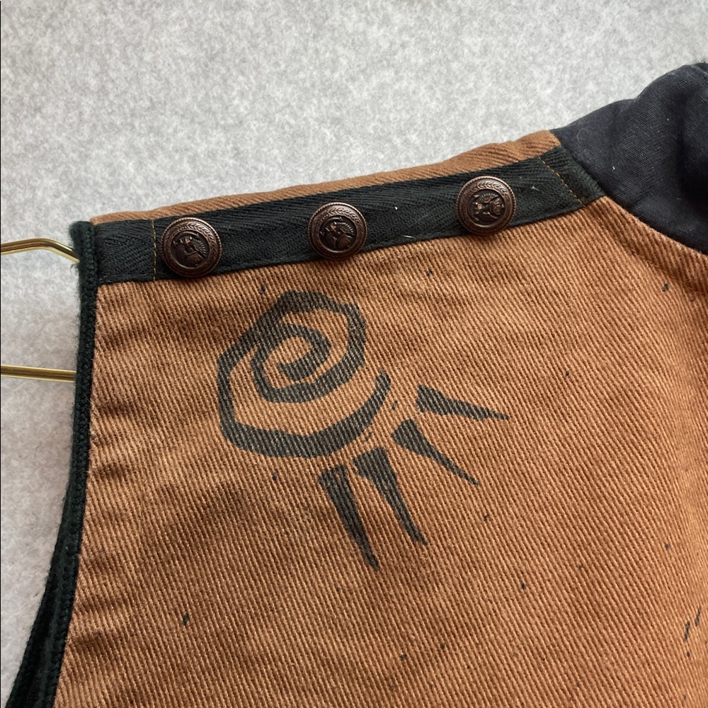 Double D Ranch Vintage Canvas Western Printed Open Front Vest - Picture 4 of 6